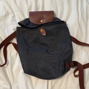 Longchamp Le Pliage Gray Nylon Backpack in Medium